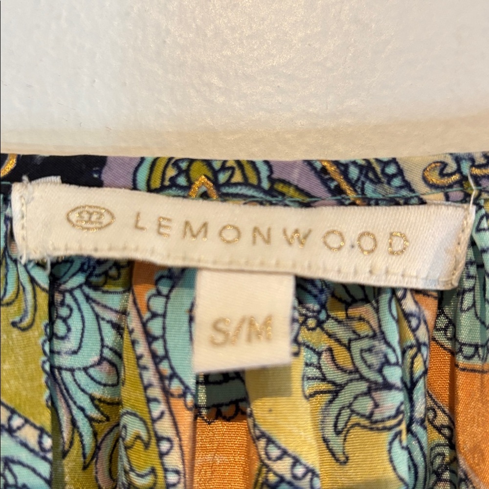 Lemonwood paisley print silk blend tiered maxi dress size S/M - Picture 14 of 15